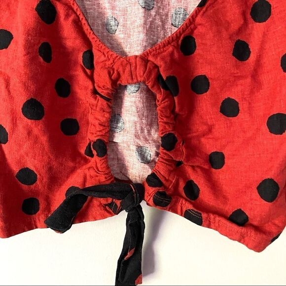 Urban Outfitters Red black Polka Dot Crop Large - Picture 4 of 4